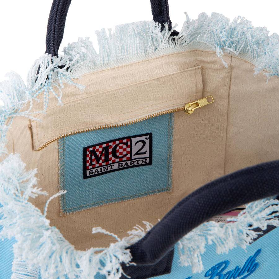 Mc2 Saint Barth Vanity Shoulder Bag With "Saint Barth" Postcard Print