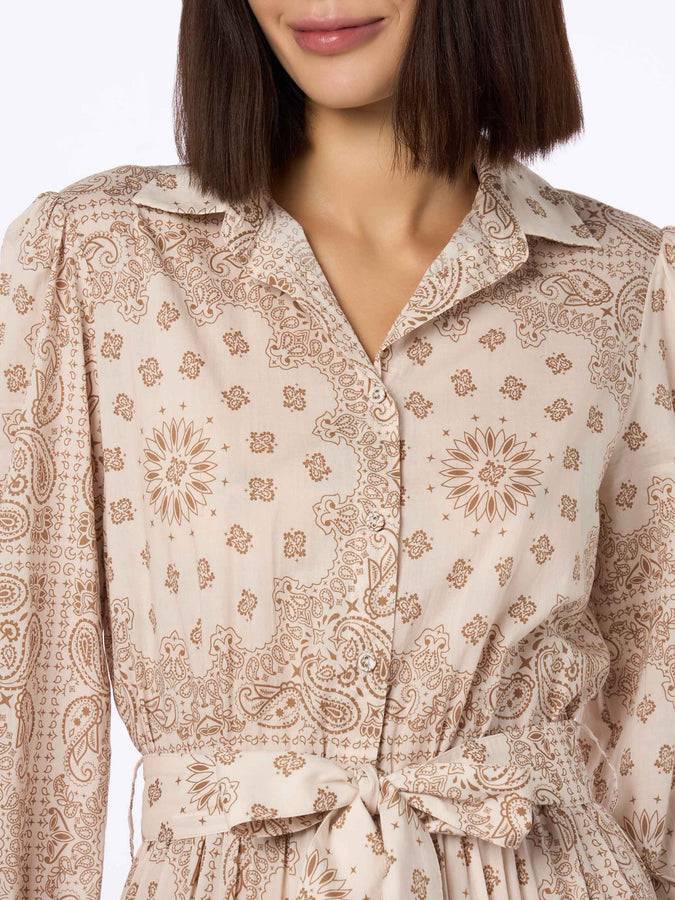Mc2 Saint Barth Woman Beige Bandanna Cotton Dress Jensen