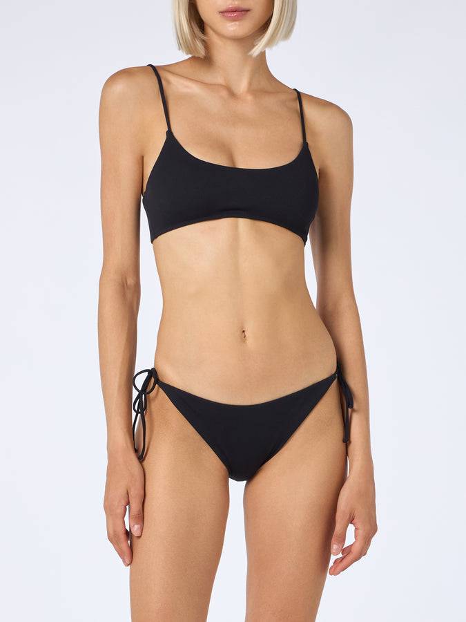 Mc2 Saint Barth Woman Black Ribbed Bralette Bikini Judy Virgo