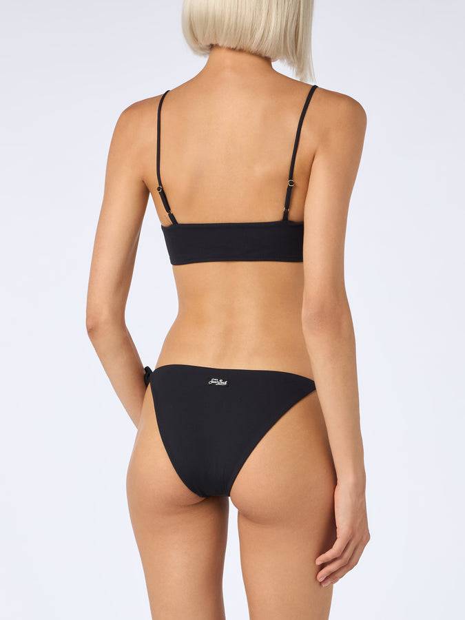 Mc2 Saint Barth Woman Black Ribbed Bralette Bikini Judy Virgo