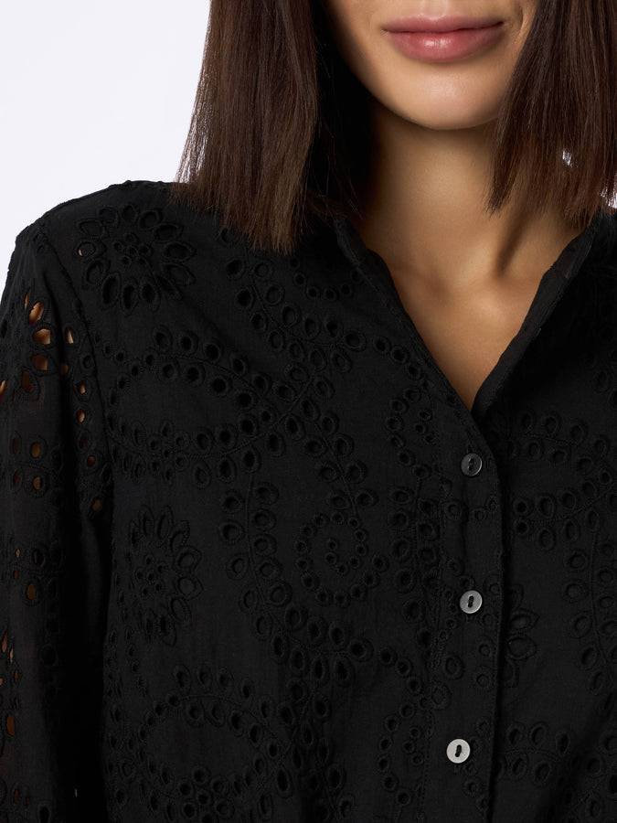 Mc2 Saint Barth Woman Black Sangallo Lace Cotton Playsuit Julian