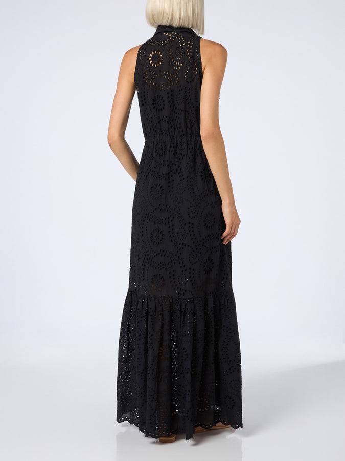 Mc2 Saint Barth Woman Black Sangallo Lace Halterneck Dress