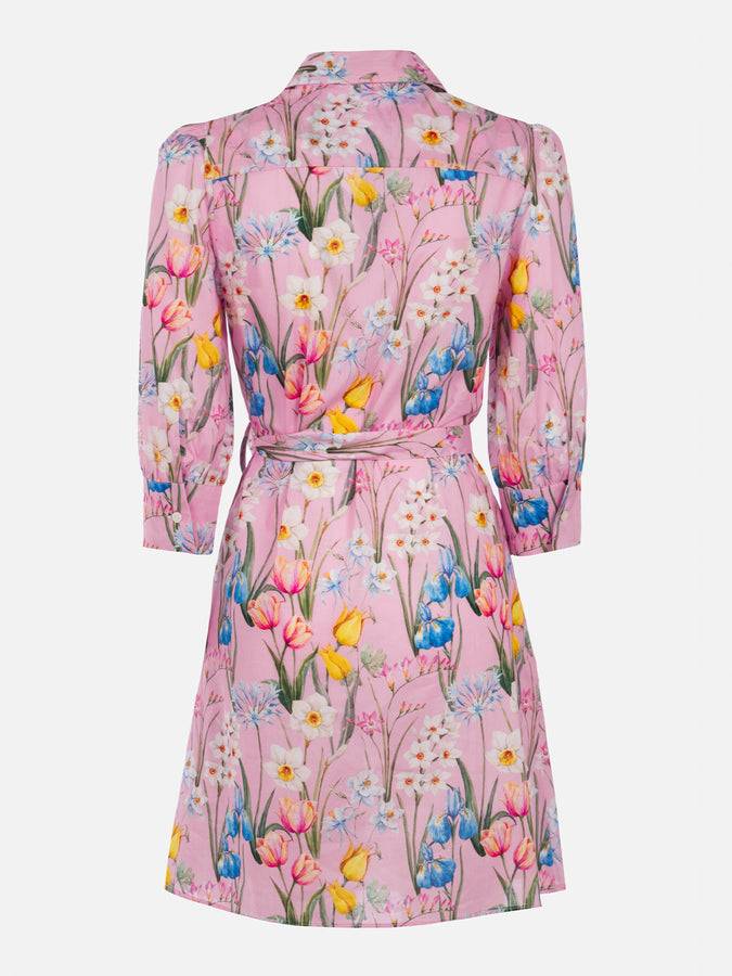 Mc2 Saint Barth Woman Cotton Dress Avery With Tropical Print
