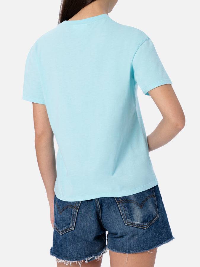 Mc2 Saint Barth Woman Cotton Jersey Crewneck T-shirt Emilie Joanna Luise Patch Pocket | MADE WITH LIBERTY FABRIC