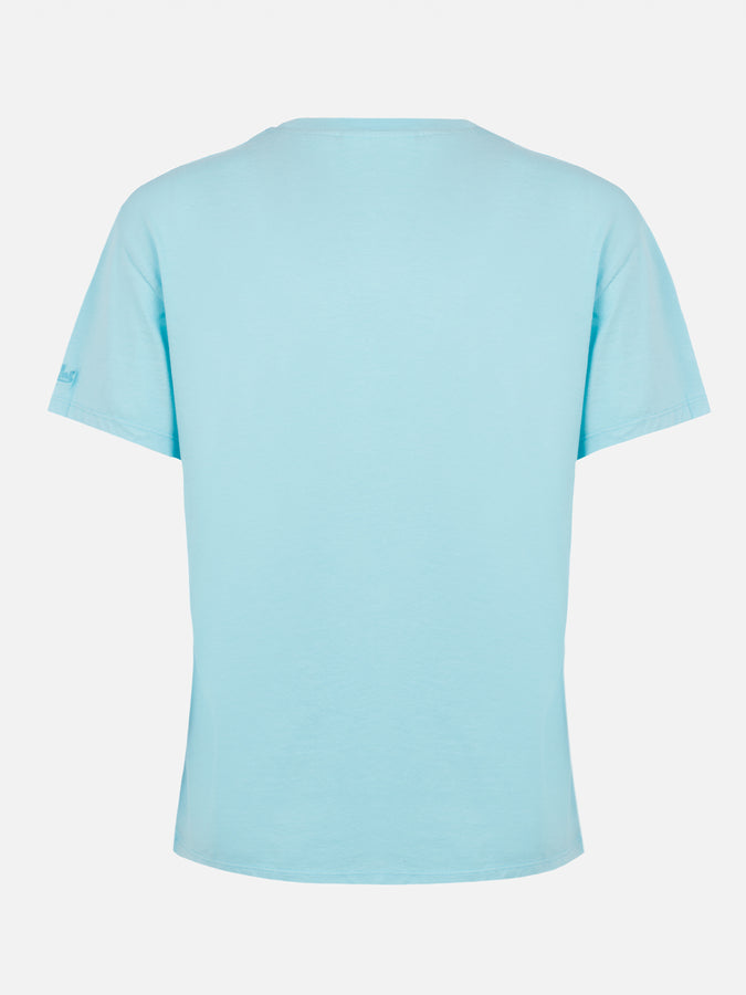 Mc2 Saint Barth Woman Cotton Jersey Crewneck T-shirt Emilie Joanna Luise Patch Pocket | MADE WITH LIBERTY FABRIC