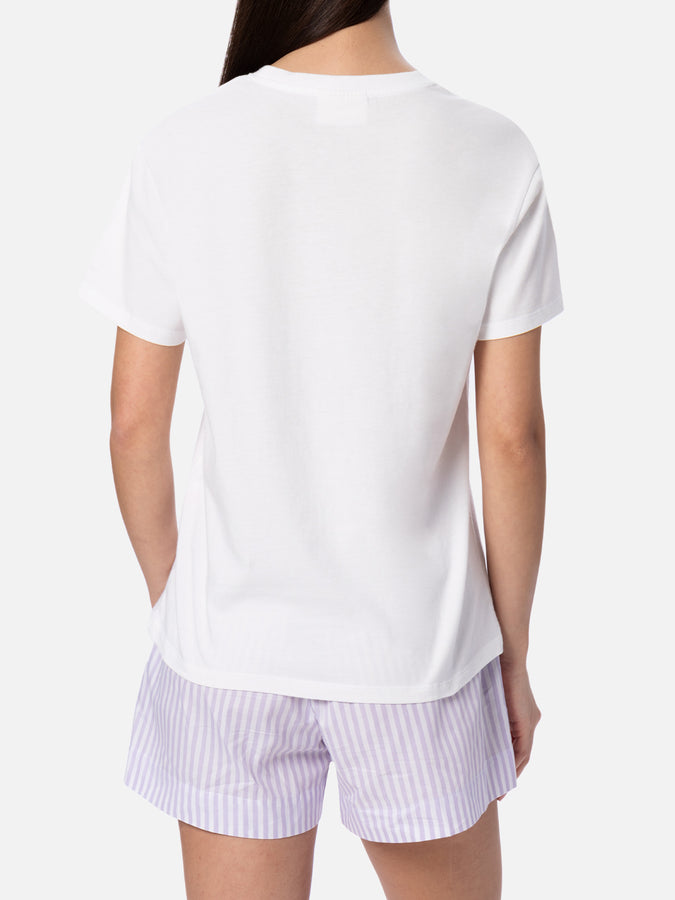 Mc2 Saint Barth Woman Cotton Jersey Crewneck T-shirt Emilie With Barbie Logo Print | BARBIE SPECIAL EDITION