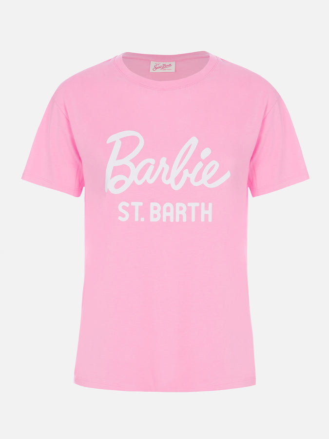 Mc2 Saint Barth Woman Cotton Jersey Crewneck T-shirt Emilie With Barbie St. Barth Print | BARBIE SPECIAL EDITION