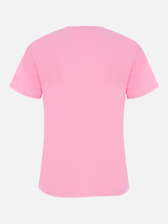 Mc2 Saint Barth Woman Cotton Jersey Crewneck T-shirt Emilie With Barbie St. Barth Print | BARBIE SPECIAL EDITION