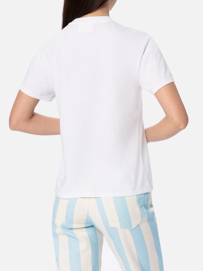 Mc2 Saint Barth Woman Cotton Jersey Crewneck T-shirt Emilie With Fiorucci Angels Placed Print | FIORUCCI SPECIAL EDITION