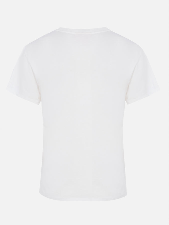Mc2 Saint Barth Woman Cotton Jersey Crewneck T-shirt Emilie With Fiorucci Angels Placed Print | FIORUCCI SPECIAL EDITION