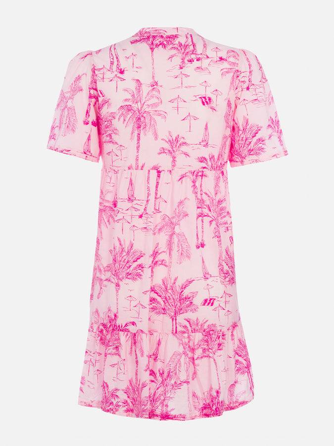 Mc2 Saint Barth Woman Cotton Voile Short Dress Siara With Toile De Jouy Print