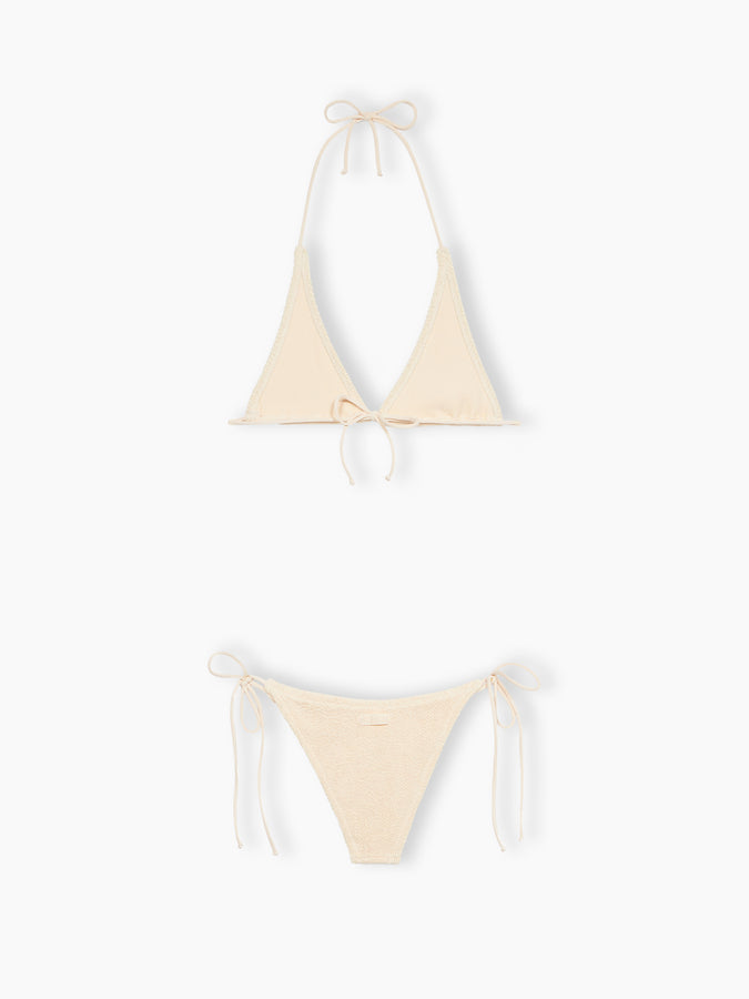 Mc2 Saint Barth Woman Cream Crinkle Triangle Bikini Guiana Marielle