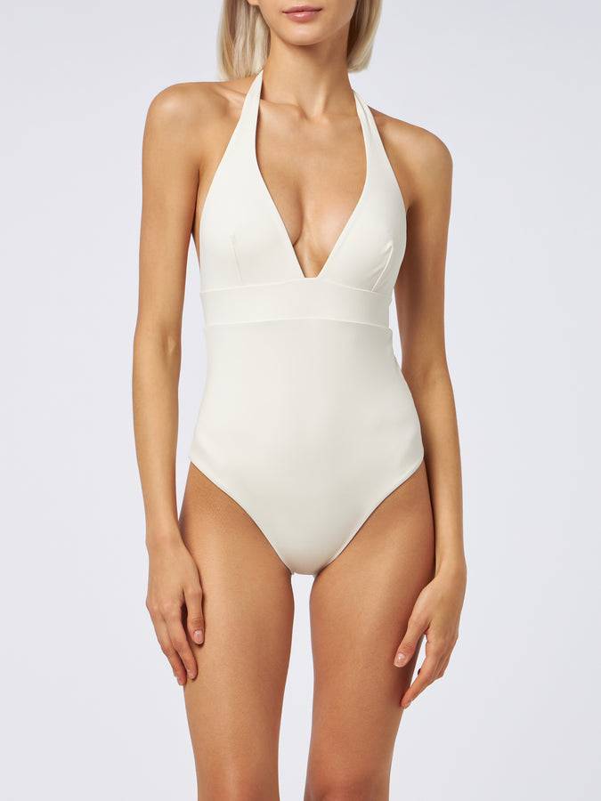 Mc2 Saint Barth Woman Cream One-piece Marylin Swimsuit
