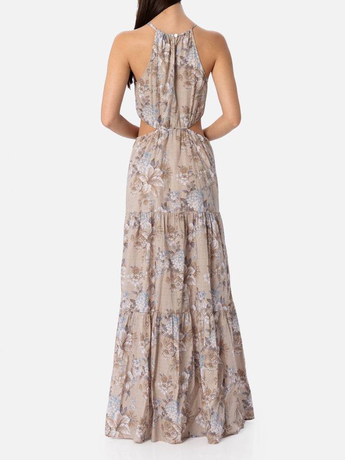 Mc2 Saint Barth Woman Cut Out Long Dress Kaby With Flower Print
