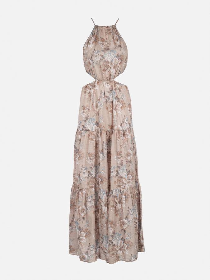 Mc2 Saint Barth Woman Cut Out Long Dress Kaby With Flower Print