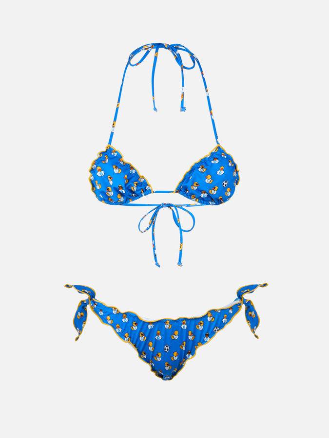 Mc2 Saint Barth Woman Ducky Napoli Print Triangle Classic Bikini Sarius | SSC NAPOLI SPECIAL EDITION