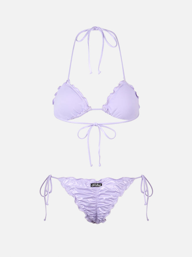 Mc2 Saint Barth Woman Lamina Lilac Classic Triangle Bikini Sagittarius Miami