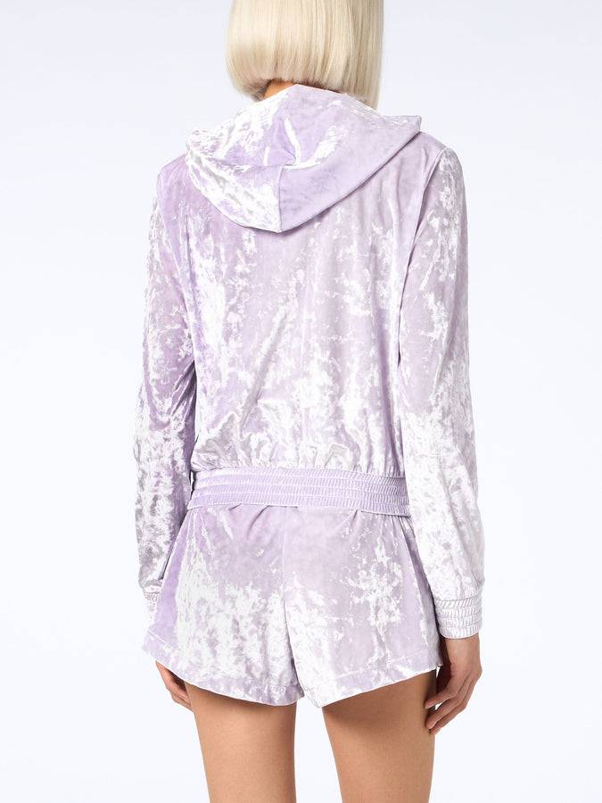 Mc2 Saint Barth Woman Lilac Chenille Zipped Hoodie Jasmine