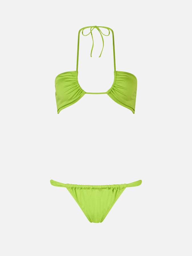 Mc2 Saint Barth Woman Lime Green Bandeau Bikini Dahlia Noelle