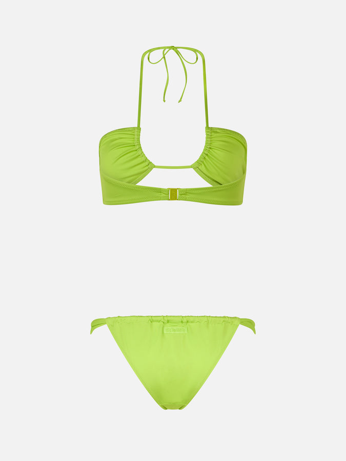 Mc2 Saint Barth Woman Lime Green Bandeau Bikini Dahlia Noelle