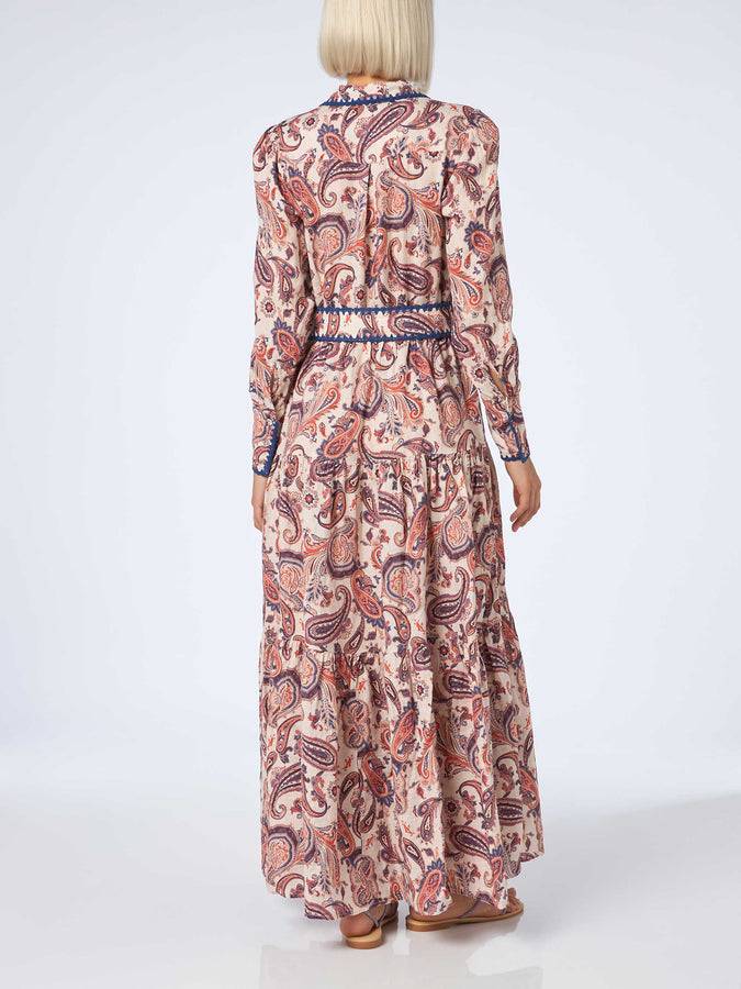 Mc2 Saint Barth Woman Linen Dress Marbella With Paisley Print