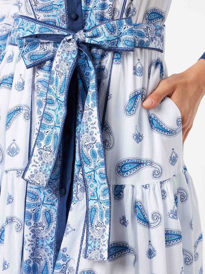 Mc2 Saint Barth Woman Long Dress Jensen With Paisley Print