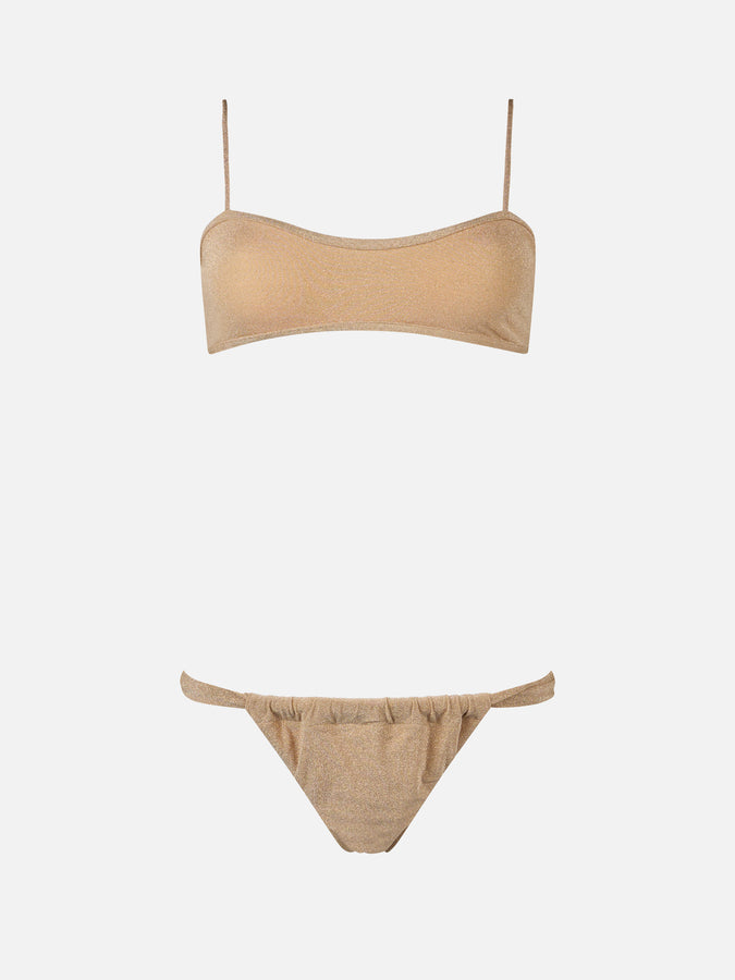 Mc2 Saint Barth Woman Lurex Scooped Bikini Swimsuit Laryn Noelle