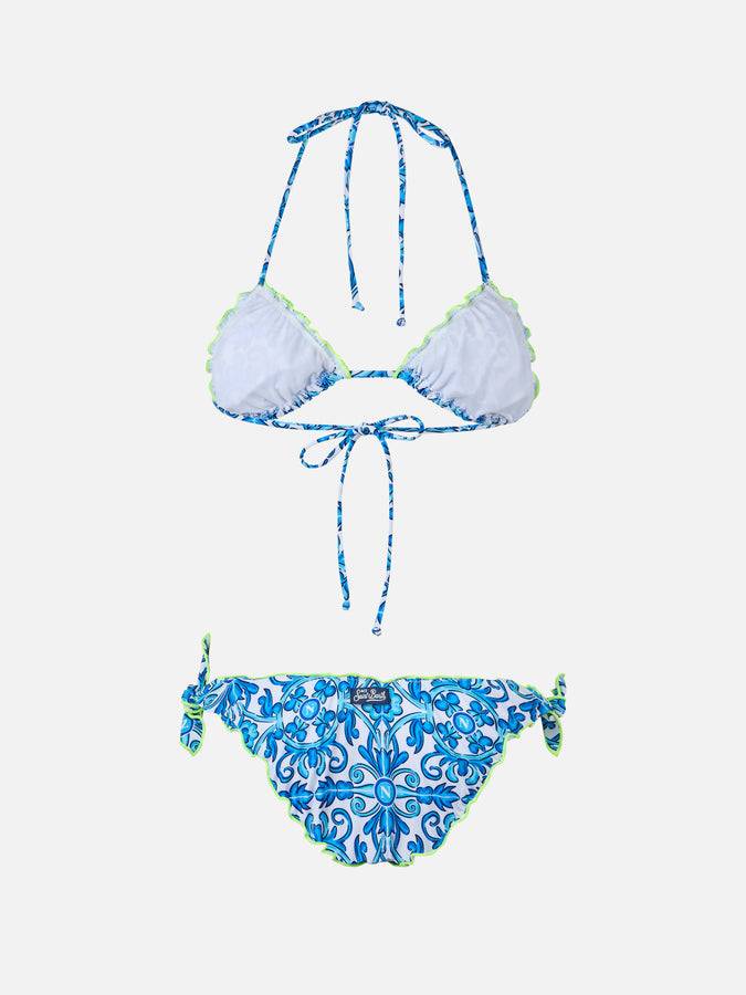 Mc2 Saint Barth Woman Napoli Print Triangle Classic Bikini Sarius | SSC NAPOLI SPECIAL EDITION