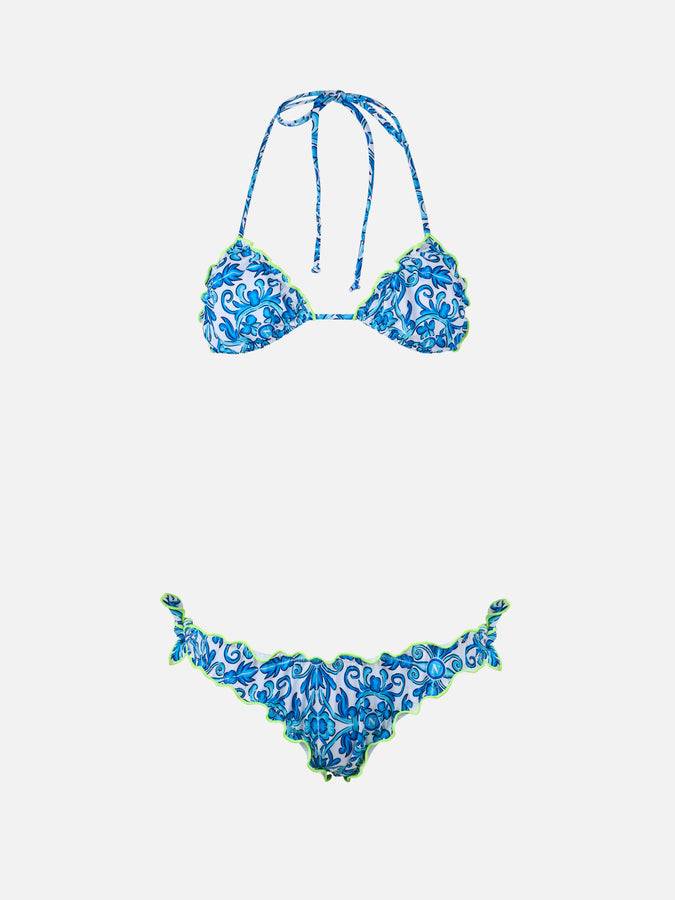 Mc2 Saint Barth Woman Napoli Print Triangle Classic Bikini Sarius | SSC NAPOLI SPECIAL EDITION