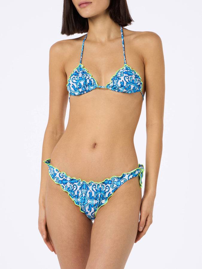 Mc2 Saint Barth Woman Napoli Print Triangle Classic Bikini Sarius | SSC NAPOLI SPECIAL EDITION