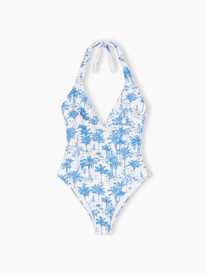 Mc2 Saint Barth Woman One-piece Marylin Swimsuit With Toile De Jouy Print