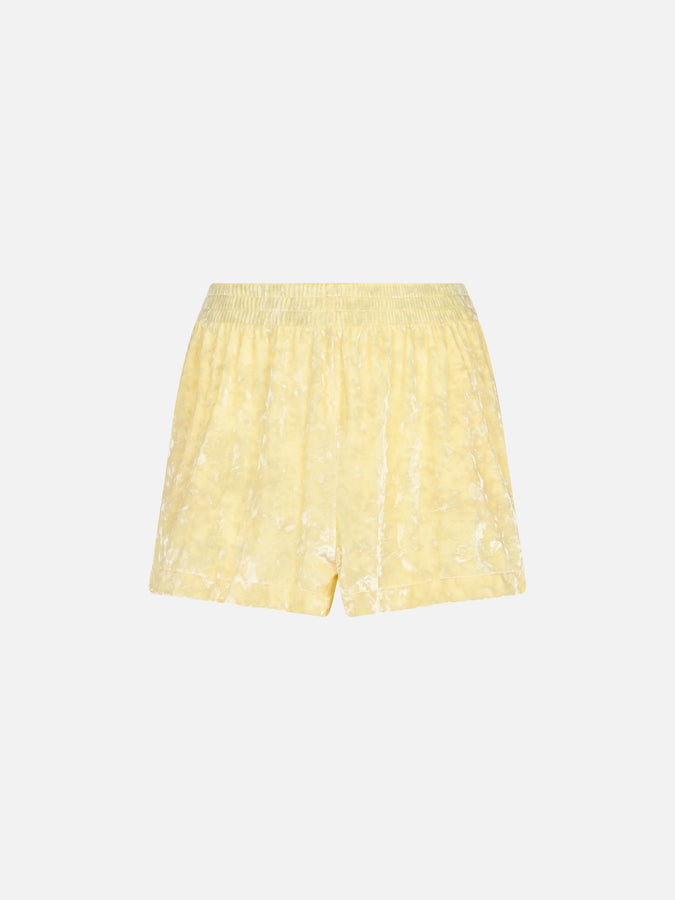 Mc2 Saint Barth Woman Pale Yellow Chenille Pull Up Shorts Cate