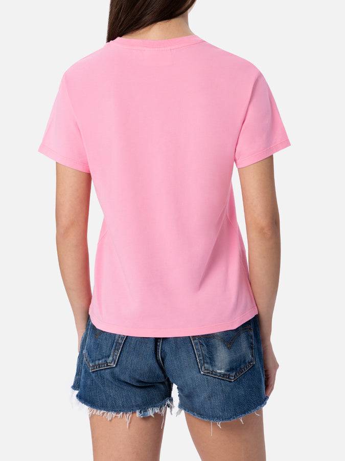 Mc2 Saint Barth Woman Pink Cotton Jersey Crewneck T-shirt Emilie