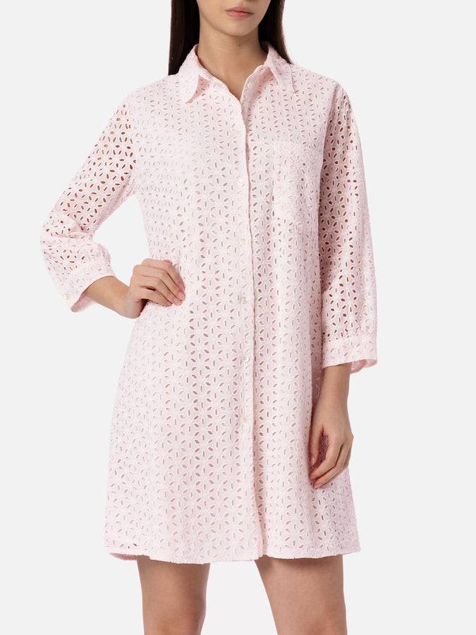 Mc2 Saint Barth Woman pink Sangallo shirt mini dress