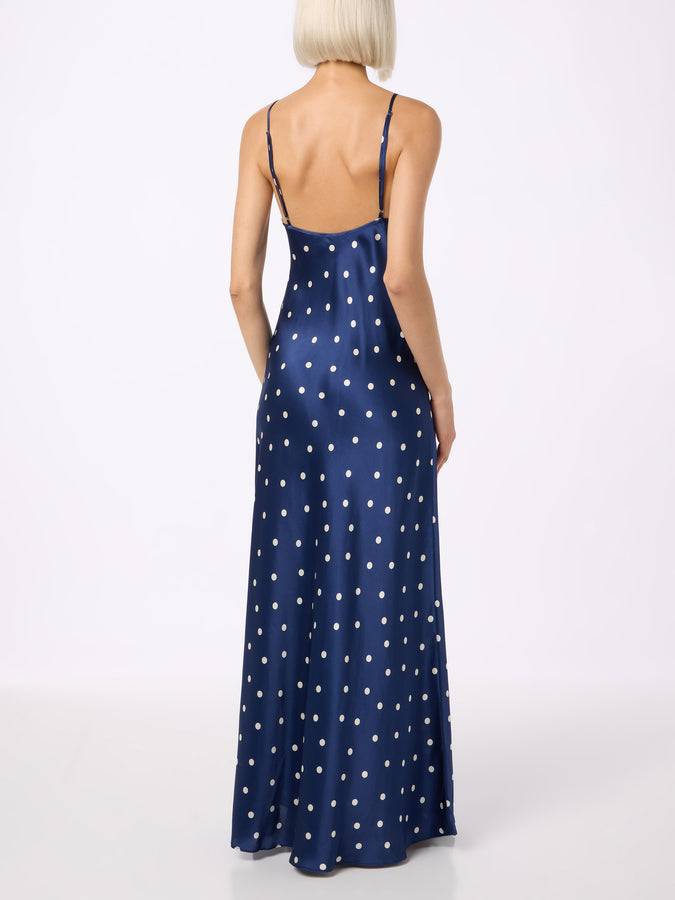 Mc2 Saint Barth Woman Pure Silk Slip Dress Ravel With Polka Dots Print