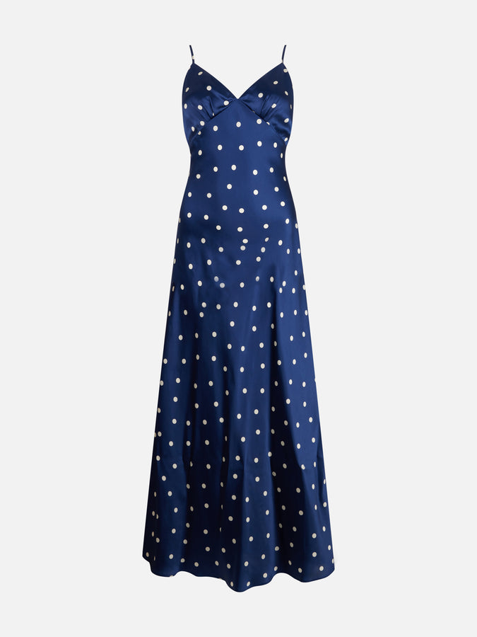Mc2 Saint Barth Woman Pure Silk Slip Dress Ravel With Polka Dots Print