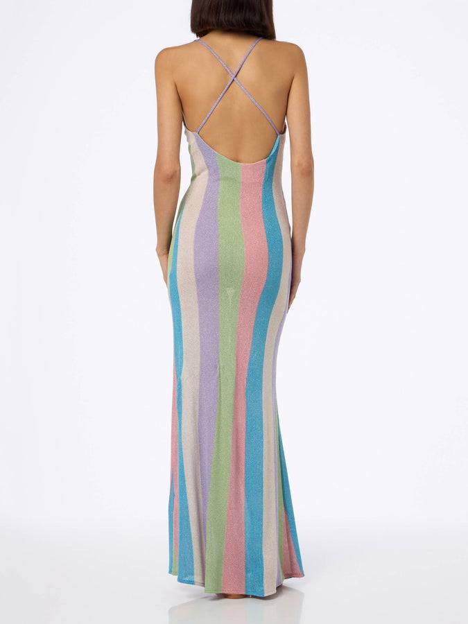 Mc2 Saint Barth Woman Raschel Knit Striped Slip Dress Eydis