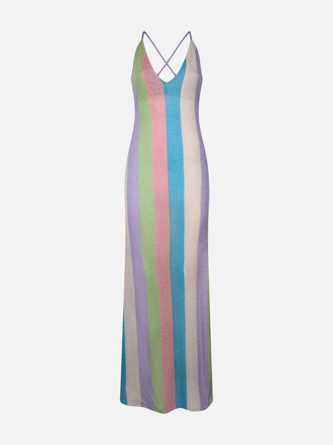 Mc2 Saint Barth Woman Raschel Knit Striped Slip Dress Eydis
