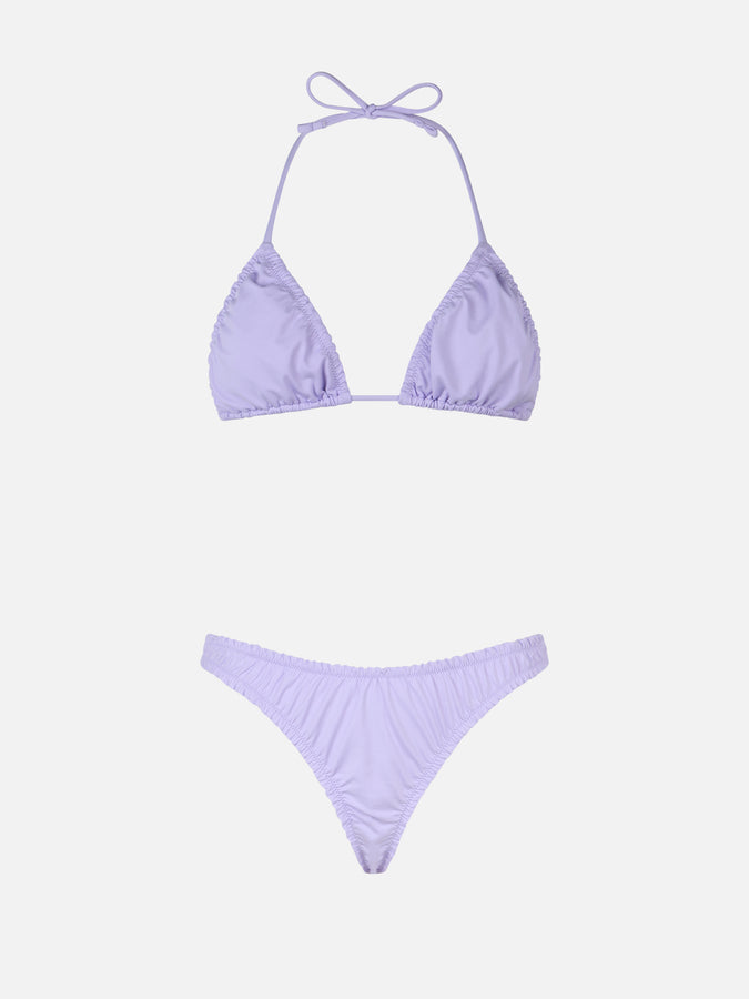 Mc2 Saint Barth Woman Ruffled Lilac Triangle Bikini Nilly Nalu