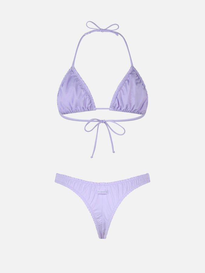 Mc2 Saint Barth Woman Ruffled Lilac Triangle Bikini Nilly Nalu