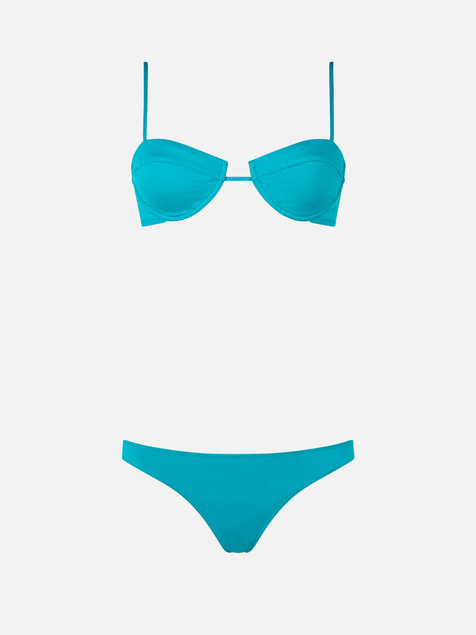 Mc2 Saint Barth Woman Sage Green Underwired Bralette Bikini Salina Naomi