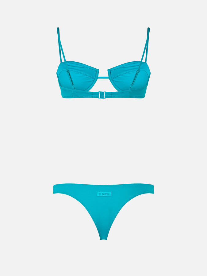 Mc2 Saint Barth Woman Sage Green Underwired Bralette Bikini Salina Naomi