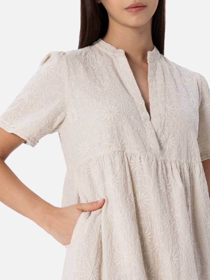 Mc2 Saint Barth Woman Sangallo Lace Cotton Short Dress Siara