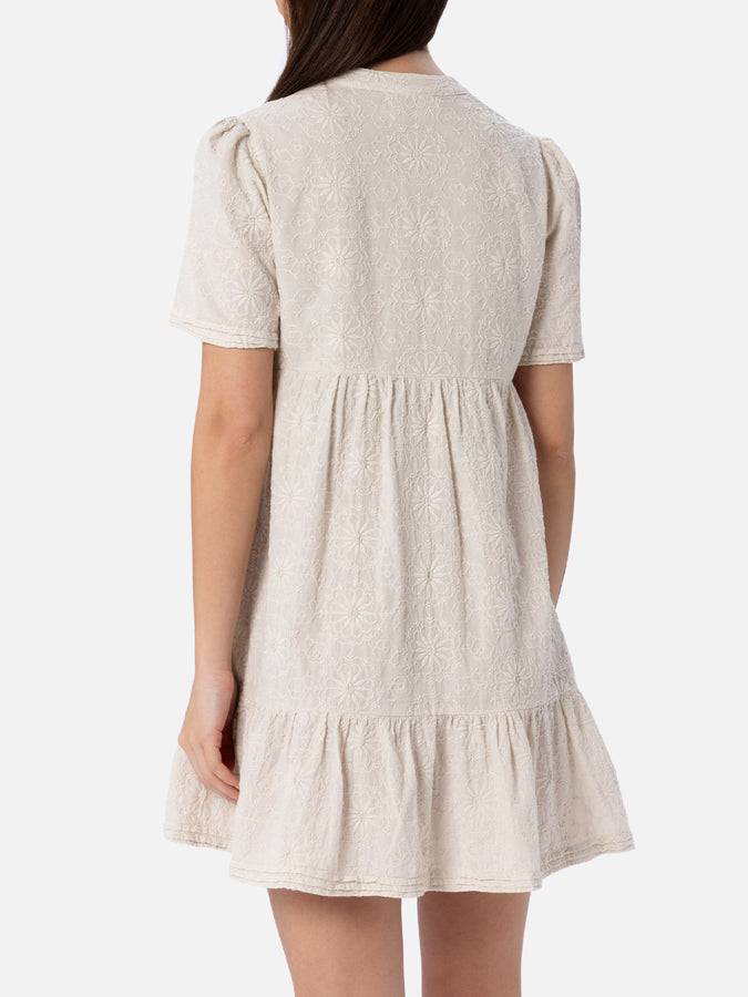 Mc2 Saint Barth Woman Sangallo Lace Cotton Short Dress Siara