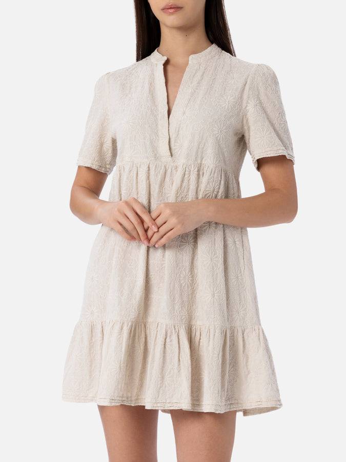 Mc2 Saint Barth Woman Sangallo lace cotton short dress Siara