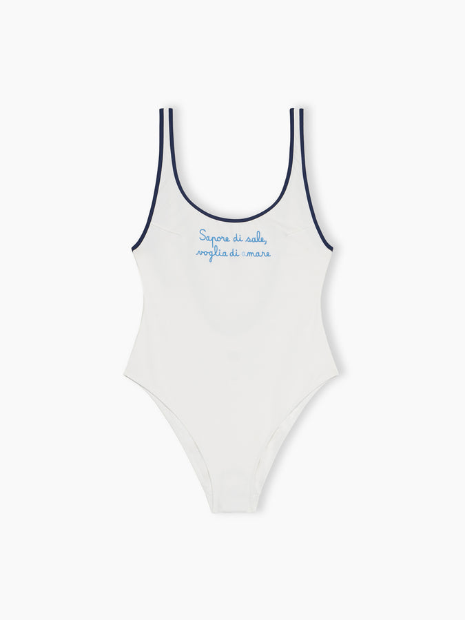 Mc2 Saint Barth Woman Scoopback One-piece Swimsuit With Voglia Di Amare Embroidery | @serepocaiontas SPECIAL EDITION