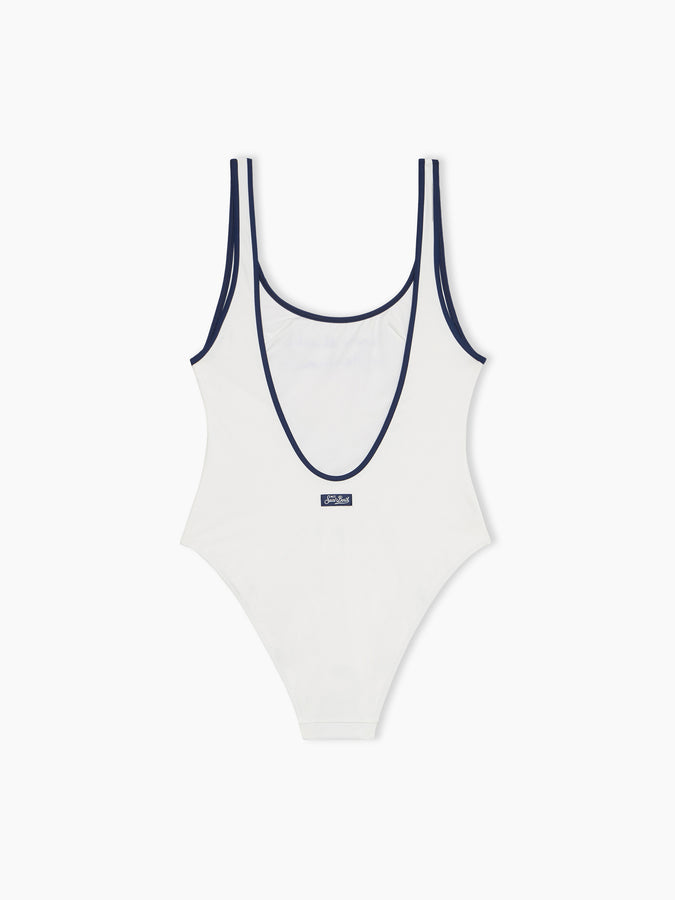 Mc2 Saint Barth Woman Scoopback One-piece Swimsuit With Voglia Di Amare Embroidery | @serepocaiontas SPECIAL EDITION