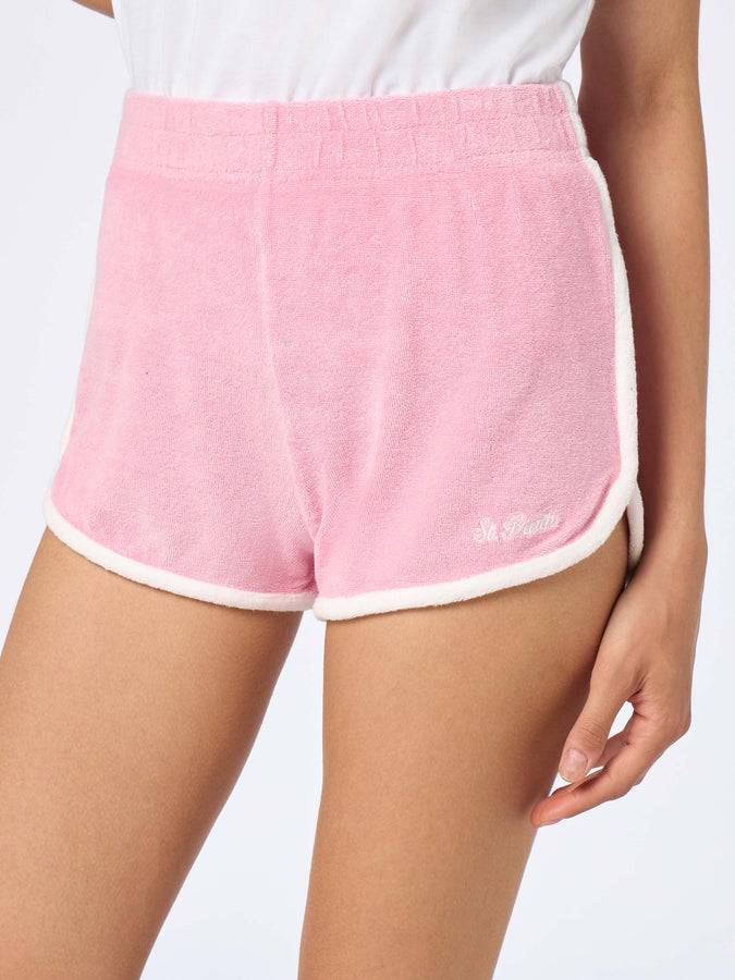 Mc2 Saint Barth Woman Terry Cotton Pull Up Shorts Francine