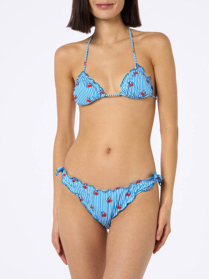 Mc2 Saint Barth Woman Triangle Classic Bikini Sarius With Crab Print