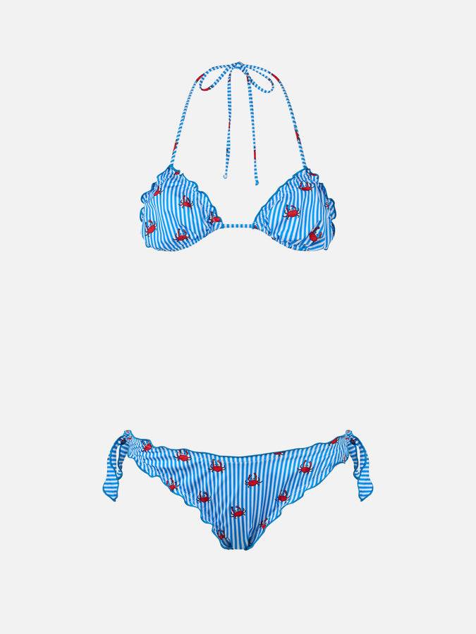 Mc2 Saint Barth Woman Triangle Classic Bikini Sarius With Crab Print